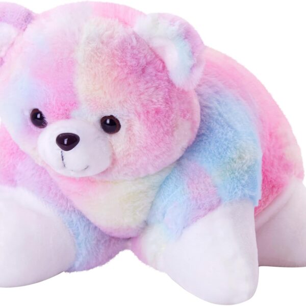 Glow Guards 15" Rainbow Teddy Bear Plush Pillow