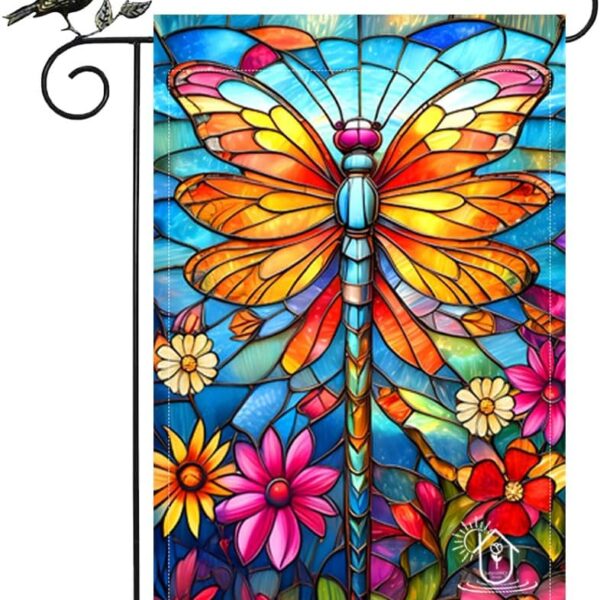 Spring Summer Garden Flag Dragonfly
