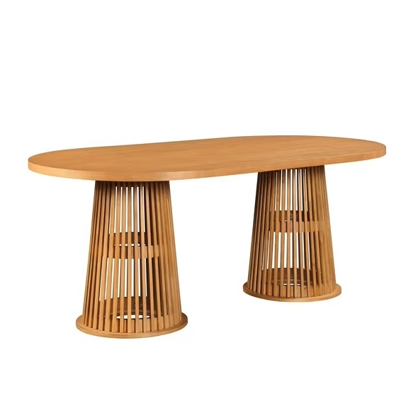 Beautiful by Drew Oval Dining Table, Warm Honey