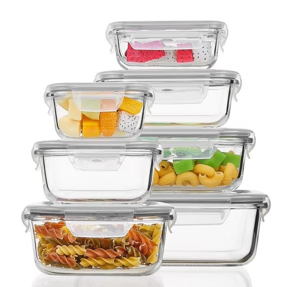 7pcs Glass Storage Container Set with Lids