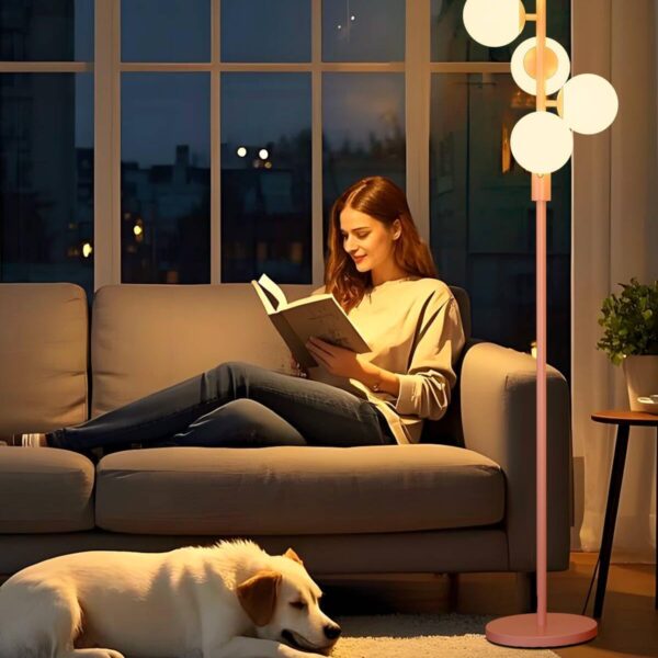 64IN Dimmable Pink Floor Lamp