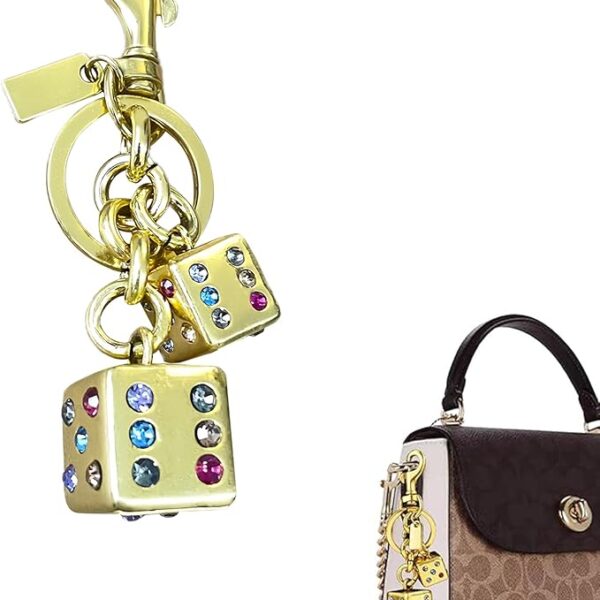 Metal Dice Bag Charm Keychain Y2K Keychain Accessory