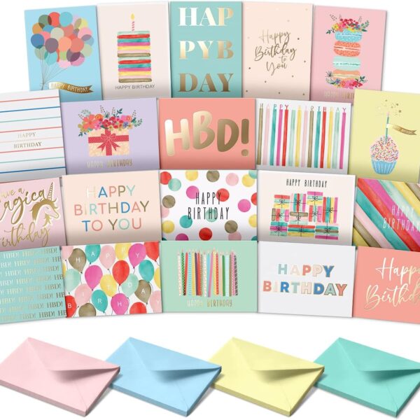 Sweetzer & Orange Happy Birthday Cards with Envelopes & Assortment Box