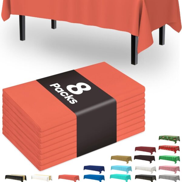 Plastic Table Cloth Disposable 8 Pack