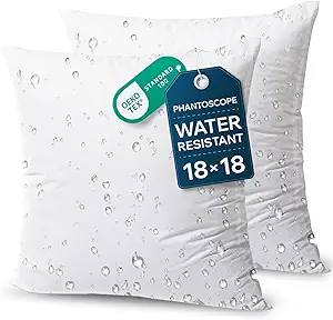 Phantoscope Premium Outdoor Pillow Inserts - Pack of 2 Square