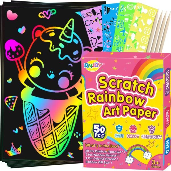 Rainbow Scratch Paper Art for Kids
