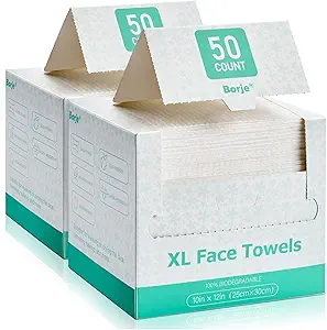 Borje Face Towels XL, Disposable Face Towel 10" x 12"