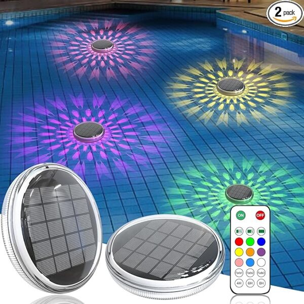 Solar Powered Floating Pool Lights(2 Pack)