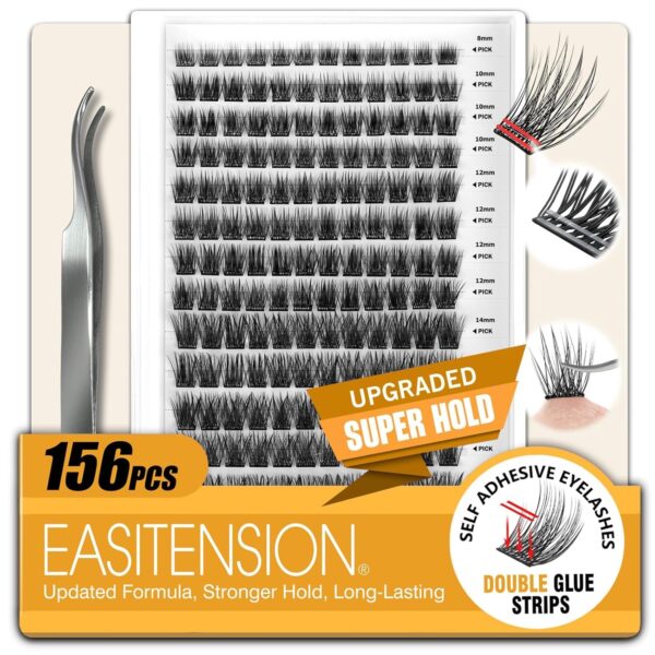 156 PCS Self Adhesive Eyelashes Clusters Kit