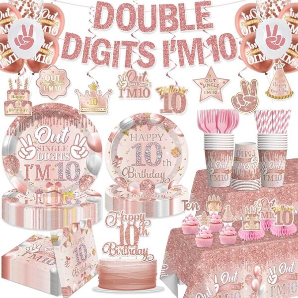 197pcs 10th Birthday Decorations for Girl