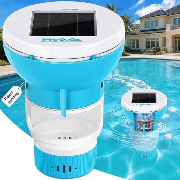 PRAXXIS Chlorine Floater with Solar-Powered Pump