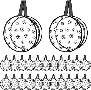 24 Pcs Soccer Clear Makeup Bag with Zipper Bulk Sport