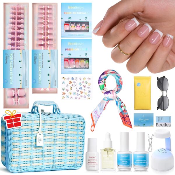 Beetles X Press Plus on Nails Kit Summer Pretty Box with Picnic Basket