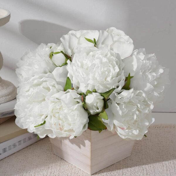 Artificial Hydrangea Flowers Arrangement in Wood Planter