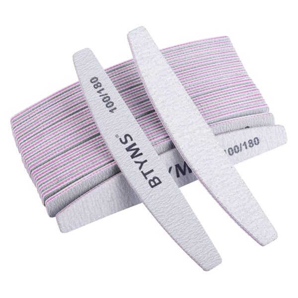 BTYMS 25Pcs 100/180 Grit Nail File and Buffer