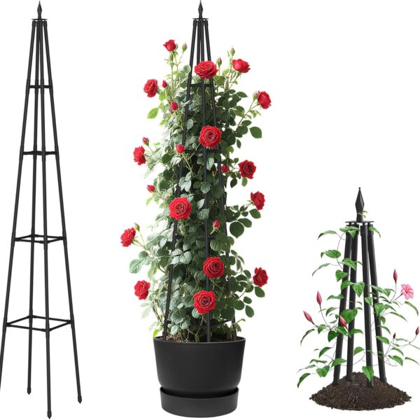Alisisfores 6 FT Obelisk Trellis for Climbing Plants