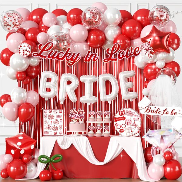 161 Pcs Lucky in Love Bachelorette Decorations