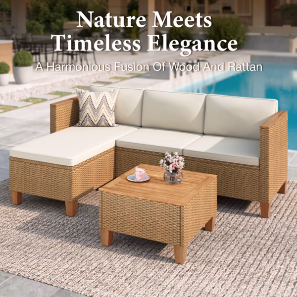 3-Piece Patio Furniture Conversation Set, All-Weather Wicker Outdoor