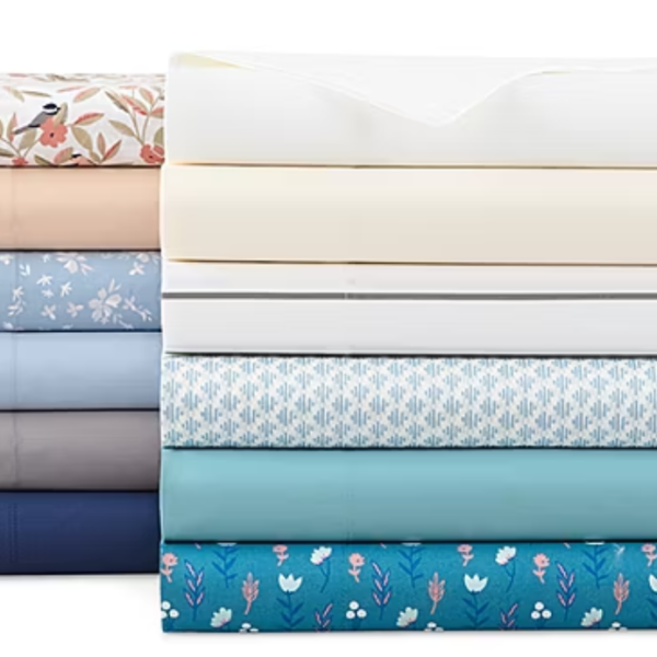 JCPenney's Cool and Crisp Cotton Percale Sheet Set Only $24