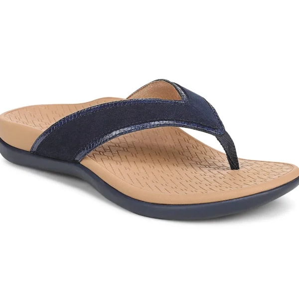 TODAY’S PICK at QVC!  Vionic Leather Glossy‑Trim Thong Sandals