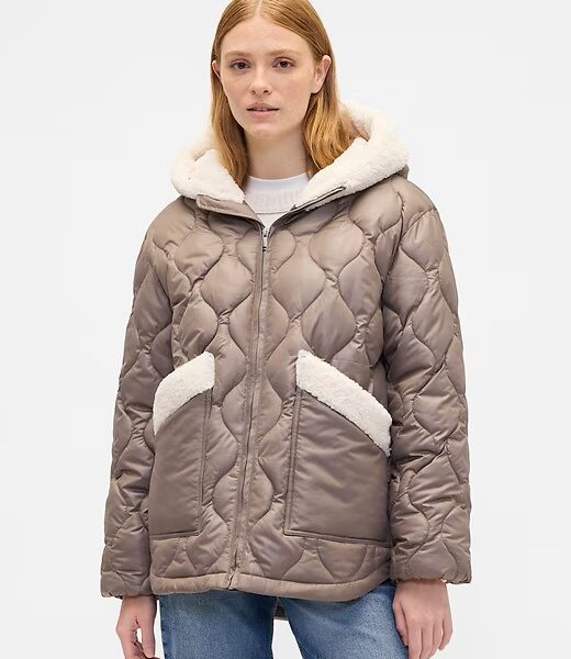 100% Recycled Relaxed Sherpa-Trim Jacket  67% off