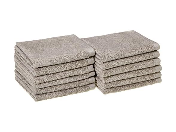 WOOT 46% off 100% Cotton Washcloths, Quick-Dry, 12" x 12", Platinum, 12-Pack