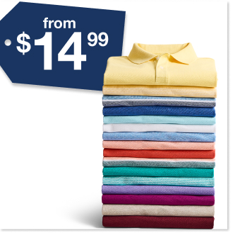 JCPenney's Mens Polo's starting at $14.99