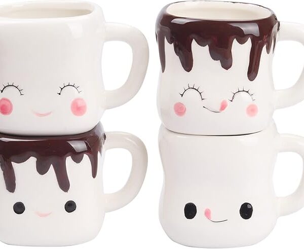 Marshmallow Mugs Set of 4 with Handle