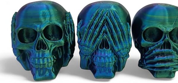 Set of 3 Skull Figurines – Hear No Evil