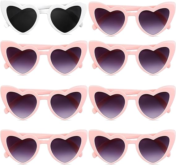 AEAHALY 8 Pairs Heart Sunglasses Bulk for Women