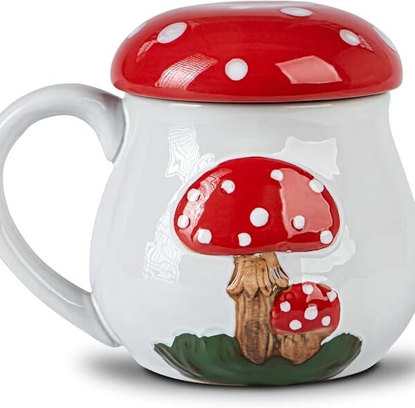 Cute Mushroom Mug With Lid