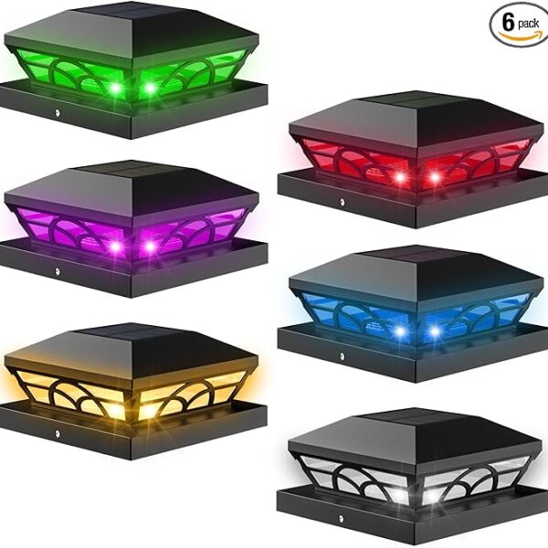 T-SUN Solar Post Cap Lights 6 Pack