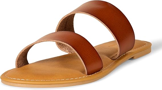 Amazon Essentials Women's Two Band Open Toe Slides