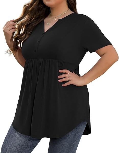 SHIJIALI Womens Plus Size Tops Tunic 2026