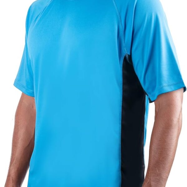 Kanu Surf Men’s Swim Shirt with Short Sleeves – UPF 50+ Rash Guard with Quick-Dry Fabric