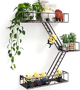 Fire Escape Shelf - 3 Tier Metal Coffe Fire