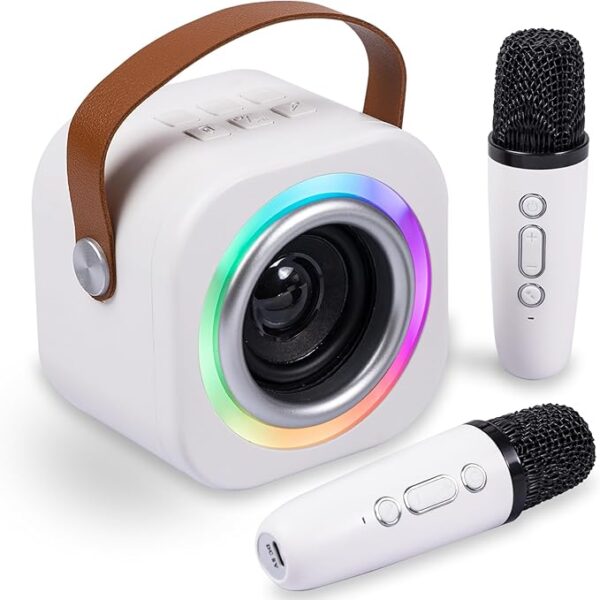 Mini Karaoke Machine for Kids with 2 Wireless Mics