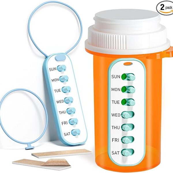 Odaro 2 Pack Pill Reminder, Lanyad or Sticker Pill Tracker