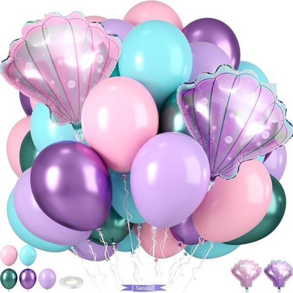 Mermaid Balloons, Macaron Pink Purple