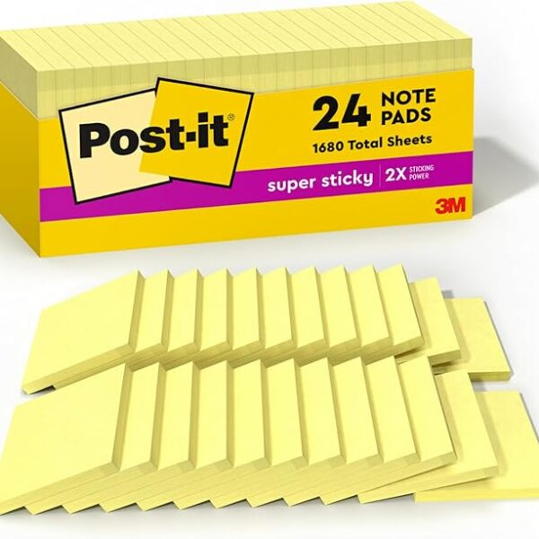 Post-it Super Sticky Notes, 24 Sticky Note Pads