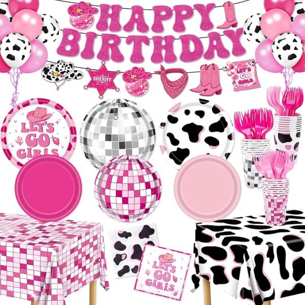 147pcs Cowgirl Birthday Party Decorations