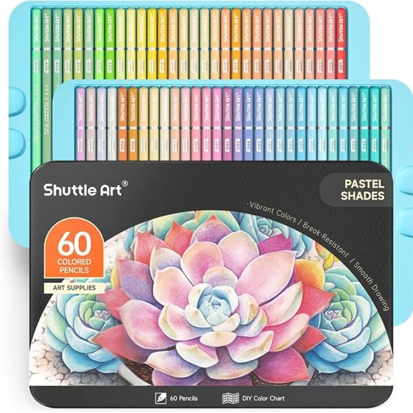 Shuttle Art 60 Pastel Colored Pencils