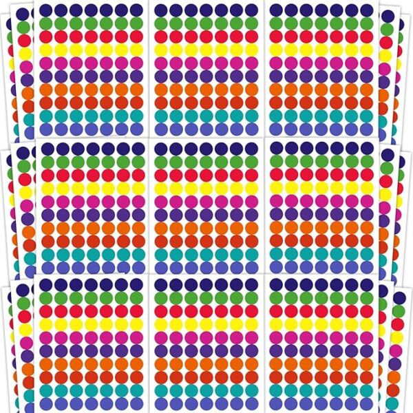 Dot Stickers - 1400 PCS Colored Circle Stickers for Kids