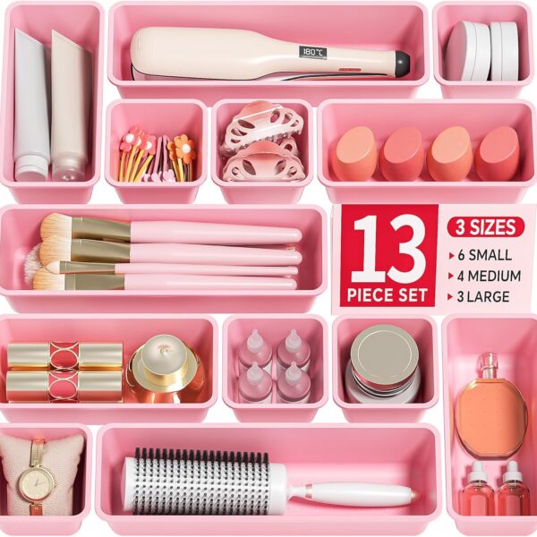 Canfanni 13 Pack Plastic Drawer Organizers Set