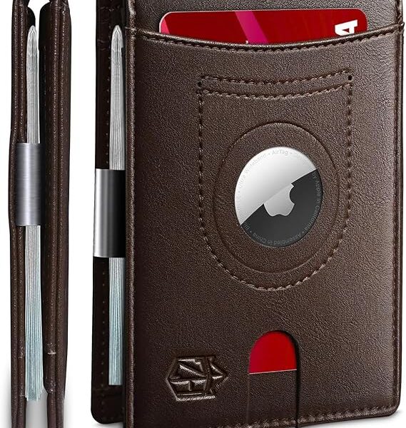 Zitahli Men's Wallets Airtag Holder Slim Rfid Leather