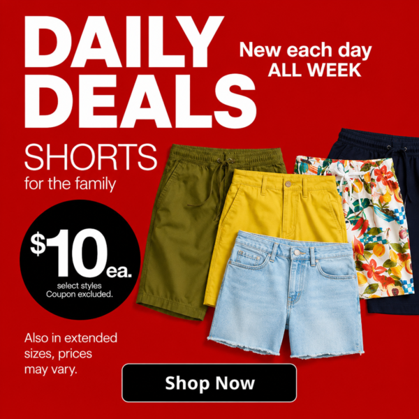 Family shorts are just $10 at JCPenney