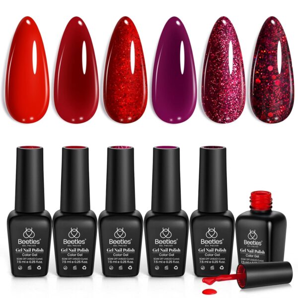 Amazon Red Gel Nail Polish Set $7