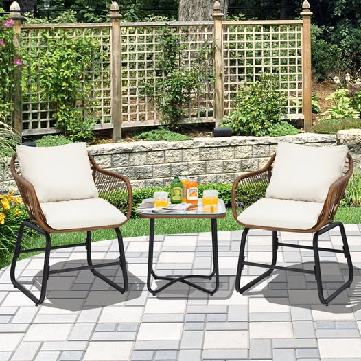 3-Piece Outdoor Bistro Patio Conversation Set