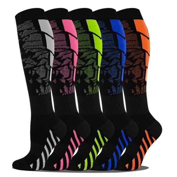 5-Pack 15–20 mmHg Knee-High Compression Socks