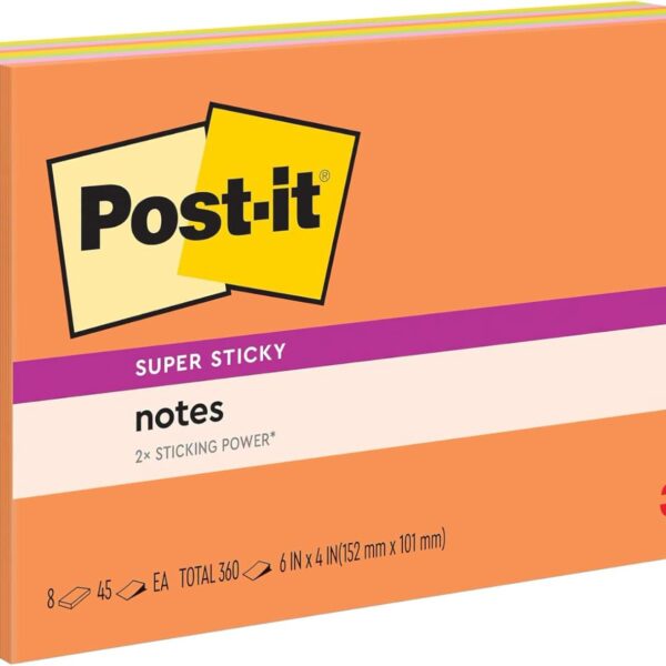 Super Sticky Notes, 6 x 4 in